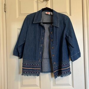 Vintage Alia Sport women’s western denim button up jean shirt